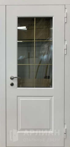 Фото «Дизайнерская дверь железная со стеклом входная №5»